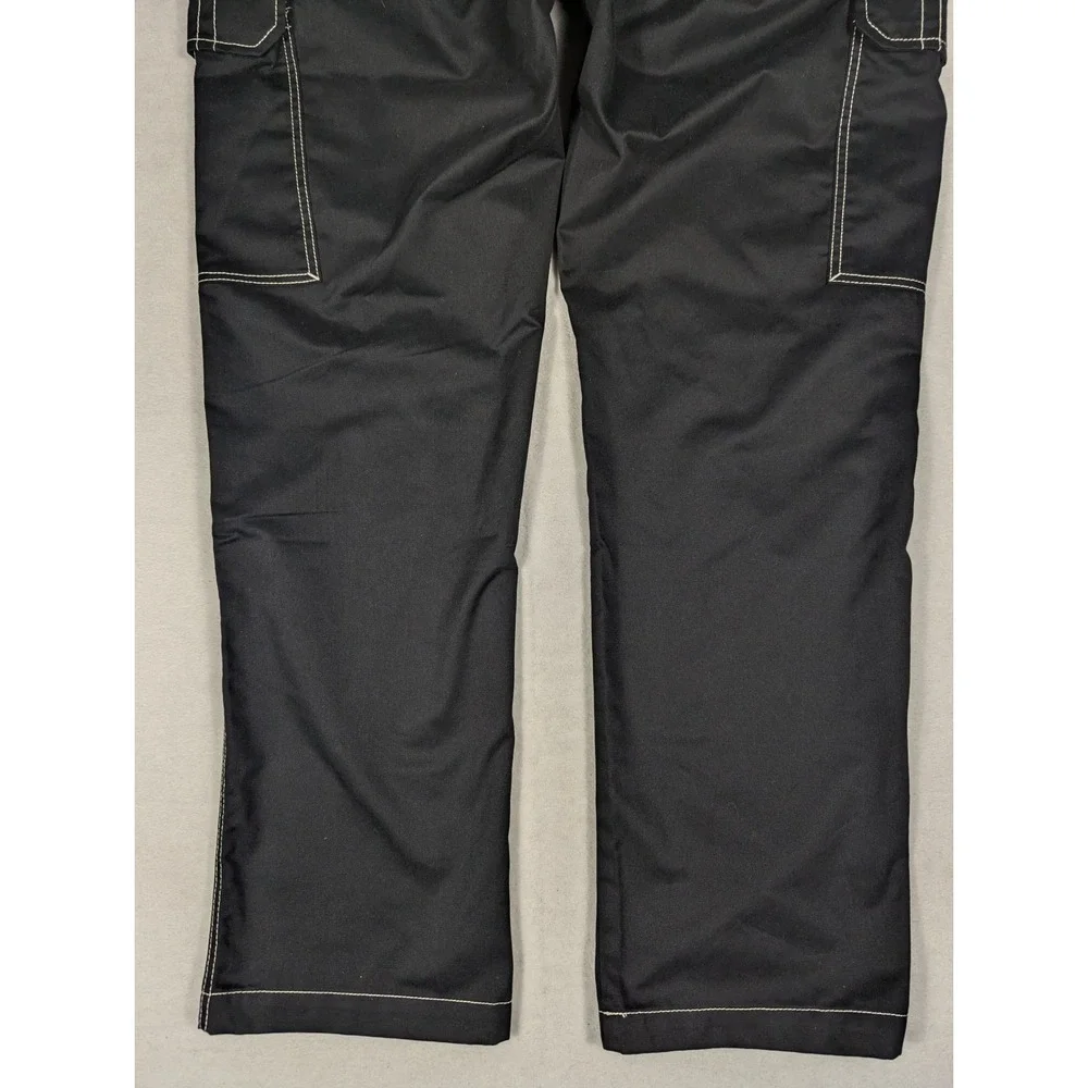 NEW True Religion Bobby Baggy Cargo Pants Jet Black Contrast Stitch Mens 34